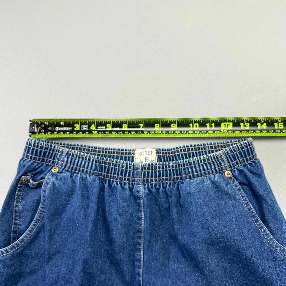 City Blues By Koret Straight Jeans Women 10 Denim Cotton Elastic Waist High Rise